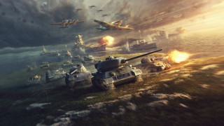 Tanks field planes flying overhead - boleslaw cybi free wallpaper