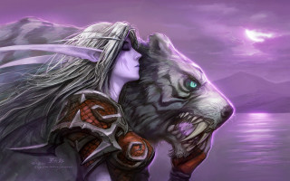 Woman wolf head sword fantasy - bálint kiss free wallpaper