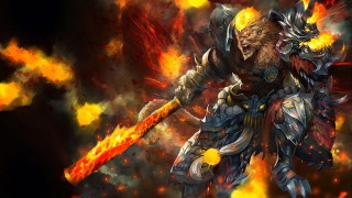 Demonic creature sword flames background 2 - a demon like face free wallpaper