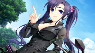 Woman black dress motorcycle peace - a peace free wallpaper