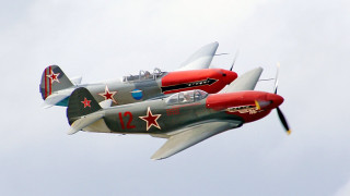 Fighter jets sky red blue - paint free wallpaper