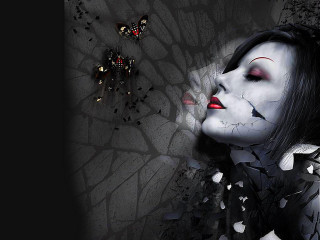 Gothic makeup face break wall - broken free wallpaper for desktop