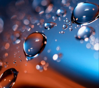 Water droplets blue surface red - water free wallpaper