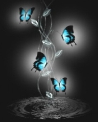 Butterflies flying water black background - anne stokes free wallpaper