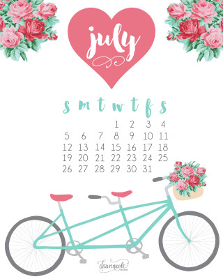 Calendar bicycle flowers spring summer - a calendar free wallpaper