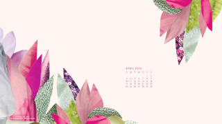 Calendar pink flower green leaf - cover free wallpaper