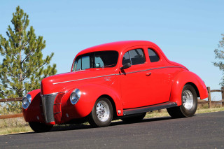Red car parked road fence 2 - dee whitcomb free wallpaper