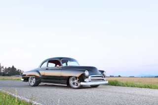 Black car parked road grass 2 - the side of a road next free wallpaper