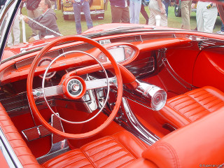 Red car steeringwheel leatherseat retrofuturism - ed roth free wallpaper