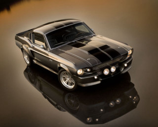 Black silver mustang reflection background - a reflective surface free wallpaper