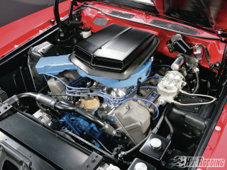 Red car engine blue hood - ed roth free wallpaper