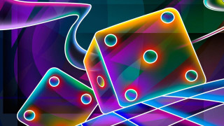 Colorful background dice liquid ball - neon free wallpaper