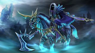 Knight horse sword castle stylized - art free wallpaper for desktop