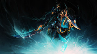 Woman blue outfit sword dark - a blue outfit holding free wallpaper