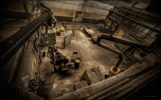 Industrial building pipes machinery inside - industrial free wallpaper