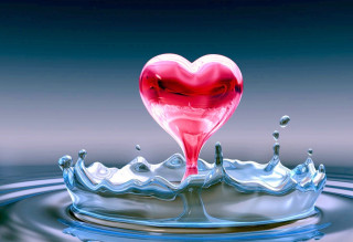 Heart shaped object floating water 3 - object free wallpaper