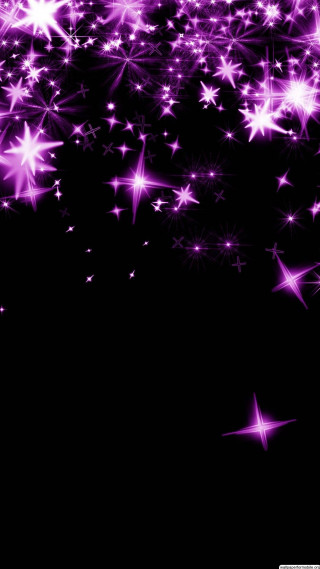 Black background pink stars white - holography free wallpaper