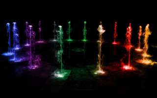 Fountains colored lights dark room - cherryl fountain free wallpaper