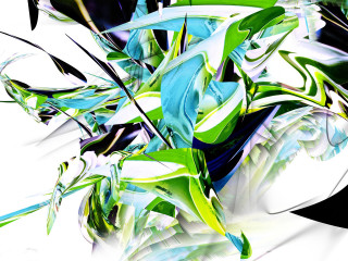 Plant green blue white black - deconstructivism free wallpaper