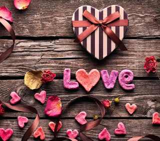 Heart box roses ribbons valentine - box free wallpaper