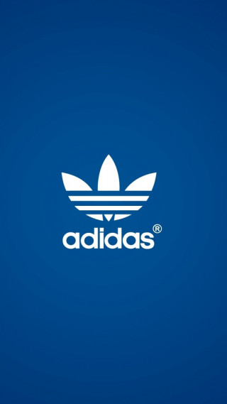 Blue background white adidas logo 6 - international typographic style free wallpaper