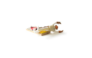 Toy figure man bed banana - eduardo paolozzi free wallpaper