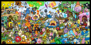 Cartoon characters group picture black - craola free wallpaper