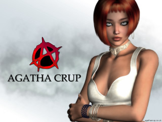 Woman red hair white top 2 - 3 d model free wallpaper