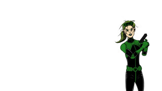 Woman green black outfit gun - doc hammer free wallpaper