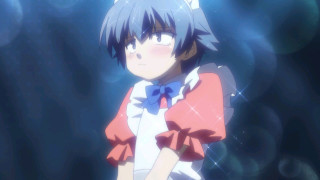 Anime cat ears blue stars - kawaii free wallpaper