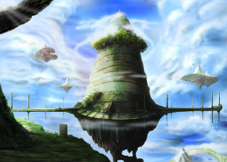 Futuristic city giant tower sky - cedric seaut keos masons free wallpaper