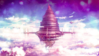 Futuristic city floating sky clouds - beeple free wallpaper