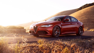 Red alfa coupe sunset hills - hill free wallpaper