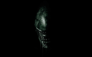 Alien head black white light - alien free wallpaper