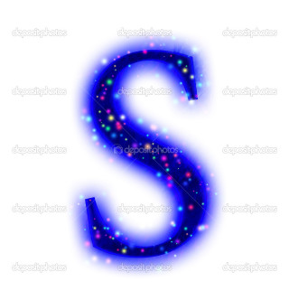 Bright blue letter s sparkle - blue background free wallpaper