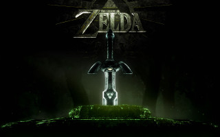 Legend of zelda game poster - a dark background free wallpaper for desktop