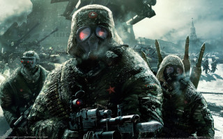 Soldiers futuristic city gun robot 2 - biopunk free wallpaper
