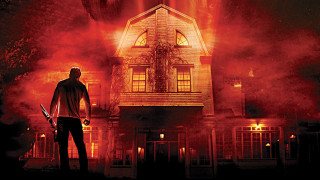 Man house fire knife standing - his hand and a knife free wallpaper