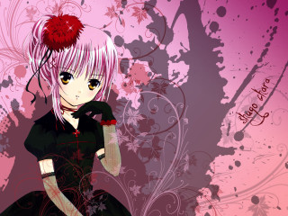 Pink hair gothic anime girl 2 - front free wallpaper