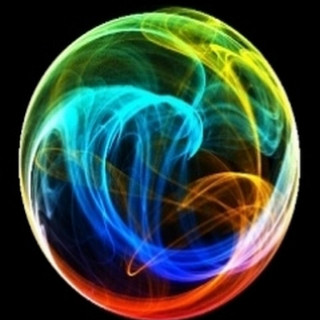 Colorful light hologram moon planet - holography free wallpaper