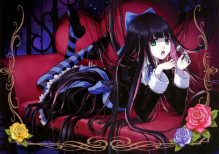 Anime girl red couch phone - a red couch free wallpaper