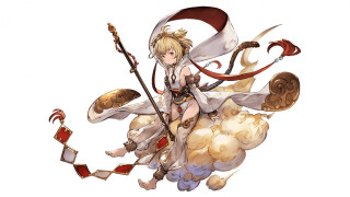 Woman sword helmet flying air - a sword and shield free wallpaper