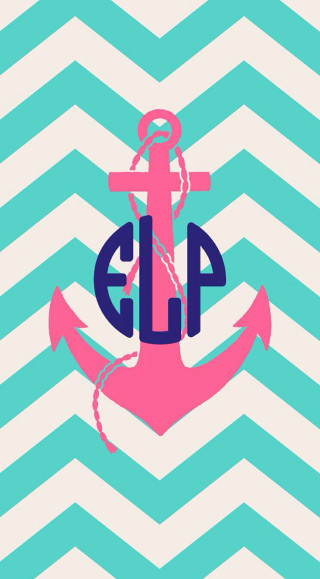 Pink anchor blue white chevron - color scheme free wallpaper