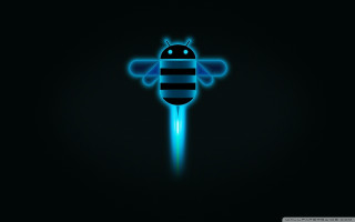Blue bee hologram glow computer - a bee free wallpaper