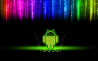 Colorful neon wallpaper little robot - a neon background free wallpaper
