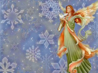 Angel candle snowflakes painting winter - white star free wallpaper