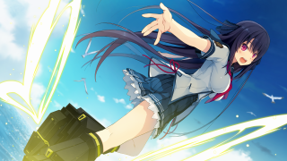 Girl flying outstretched hand rayonism - energetic free wallpaper