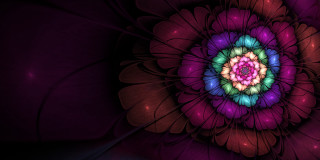 Colorful flower purple center fractals - smaller free wallpaper