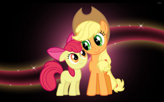 Little ponies dark background stars - a couple free wallpaper