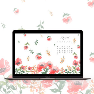 Laptop desk floral wallpaper calendar - aestheticism free wallpaper